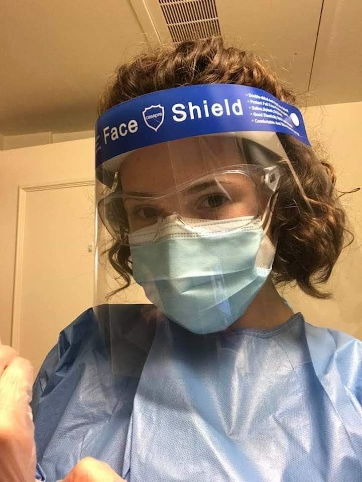 Dedicated Peaceful Place caregiver in protective gear ready to serve — Peaceful Place Home Care, Matthews NC